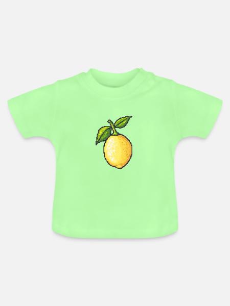 Zitrone Pixel Gamer - Baby Bio-T-Shirt mit Rundhals - Mintgrün