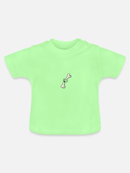 Gebrochener Knochen - Baby Bio-T-Shirt mit Rundhals - Mintgrün