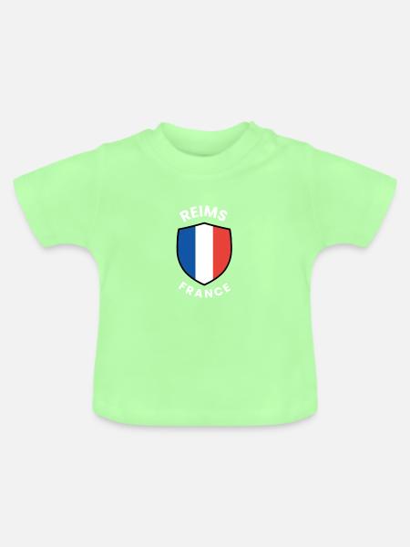 Reims France Schildemblem - Baby Bio-T-Shirt mit Rundhals - Mintgrün