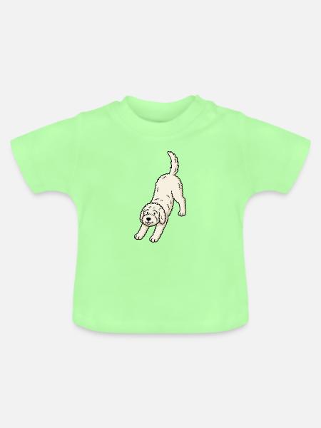 Doodle Dog Yoga-Pose - Baby Bio-T-Shirt mit Rundhals - Mintgrün