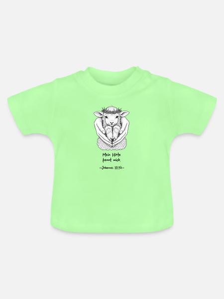 Jesus – Der gute Hirte - Baby Bio-T-Shirt mit Rundhals - Mintgrün