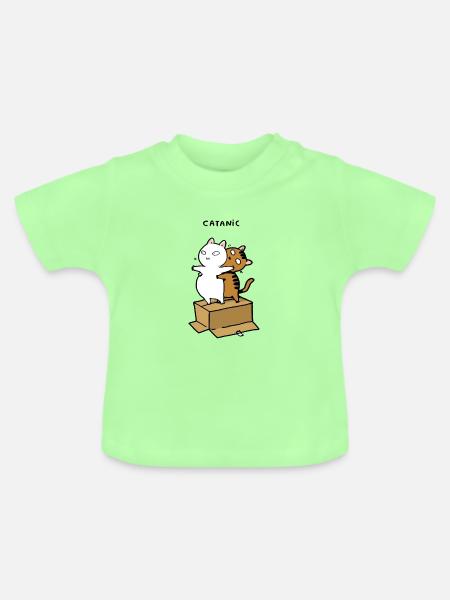 Catanic Main Coon Perser Katze Geschenk - Baby Bio-T-Shirt mit Rundhals - Mintgrün