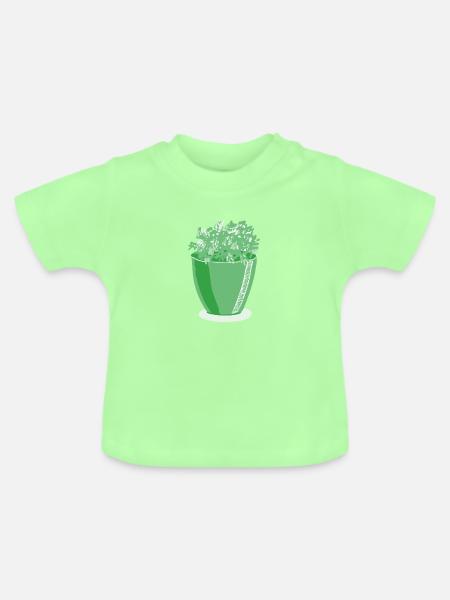 Grüne Vase - Baby Bio-T-Shirt mit Rundhals - Mintgrün