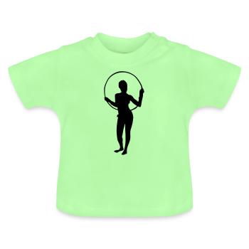 frau hula hoop reifen - Baby Bio-T-Shirt mit Rundhals - Mintgrün - Vorne