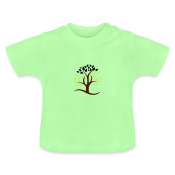 arbre 3 couleurs logo - T-shirt bio col rond Bébé - vert menthe - Devant