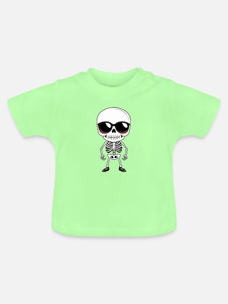 Skelett mit Sonnenbrille - Baby Bio-T-Shirt mit Rundhals - Mintgrün