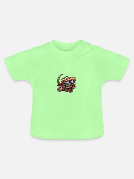 Wurm Lustig Sombrero - Baby Bio-T-Shirt mit Rundhals - Mintgrün