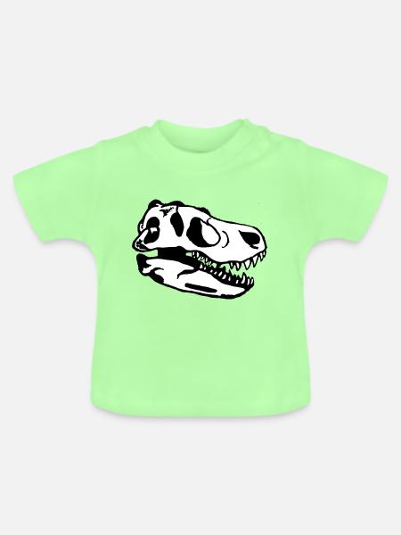Dino Kopf - Baby Bio-T-Shirt mit Rundhals - Mintgrün