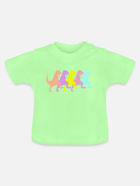 Dinosaurs Dancing Dinos Mob II - Baby Bio-T-Shirt mit Rundhals - Mintgrün