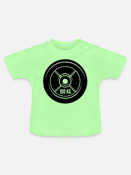 hantel icon gewichte - Baby Bio-T-Shirt mit Rundhals - Mintgrün