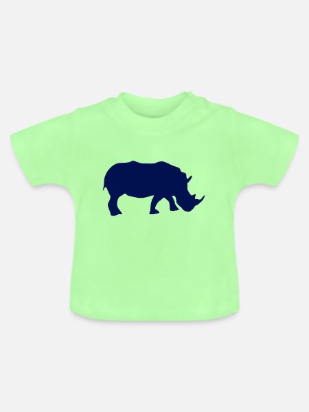 Nashorn Silhouette - Baby Bio-T-Shirt mit Rundhals - Mintgrün