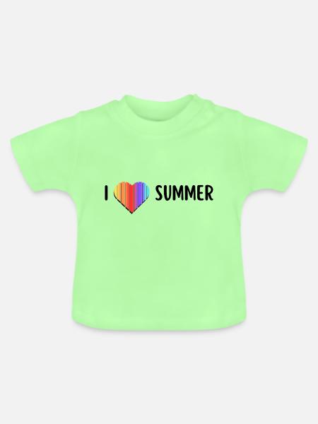 I love Summer - Baby Bio-T-Shirt mit Rundhals - Mintgrün