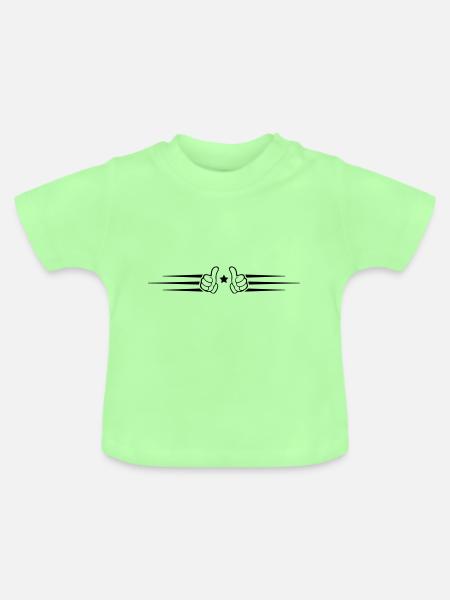 daumen hand best - Baby Bio-T-Shirt mit Rundhals - Mintgrün