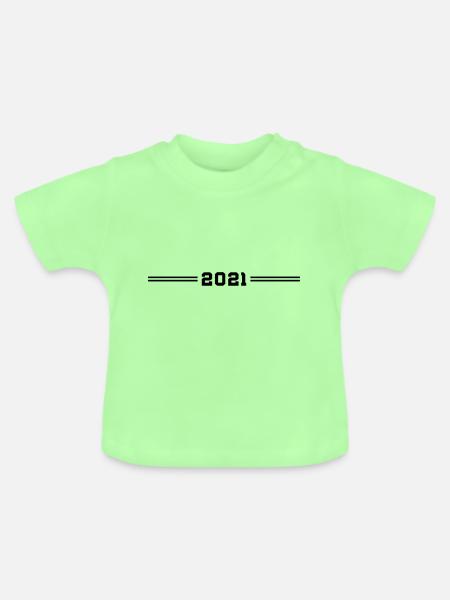 2021 Jahr - Baby Bio-T-Shirt mit Rundhals - Mintgrün