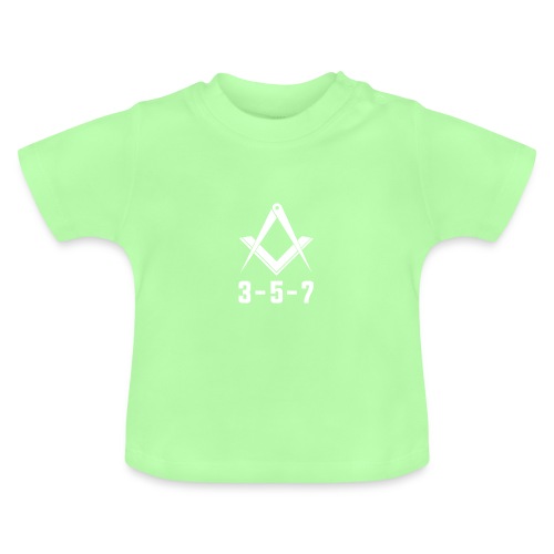 Freimaurer Winkel&Zirkel 3-5-7 weiss - Baby Bio-T-Shirt mit Rundhals