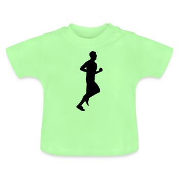 Running man - Baby Organic T-Shirt with Round Neck - mint green - Front
