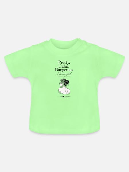 Slavic Girl Power - Baby Bio-T-Shirt mit Rundhals - Mintgrün