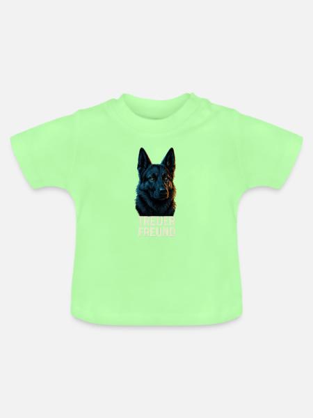 Treuer Freund Schäferhund - Baby Bio-T-Shirt mit Rundhals - Mintgrün
