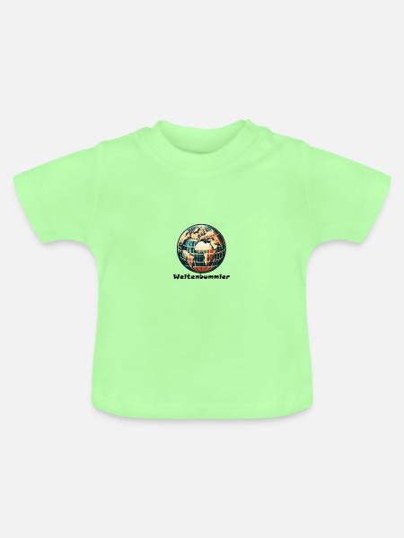 Weltenbummler - Baby Bio-T-Shirt mit Rundhals - Mintgrün