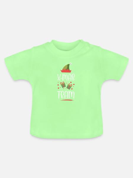 X-Mas Team - Baby Bio-T-Shirt mit Rundhals - Mintgrün