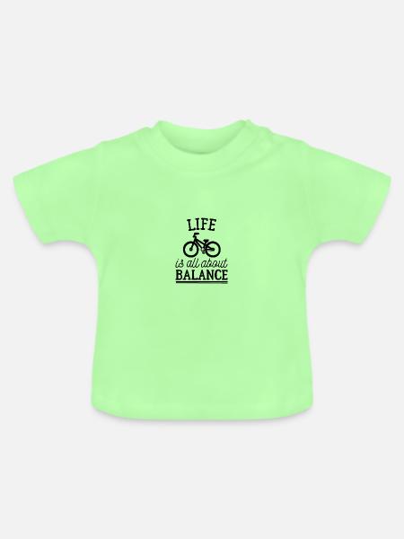 Fahrrad Balance Leben - Baby Bio-T-Shirt mit Rundhals - Mintgrün