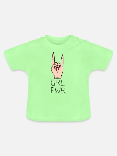 Girl Power Hand - Baby Bio-T-Shirt mit Rundhals - Mintgrün