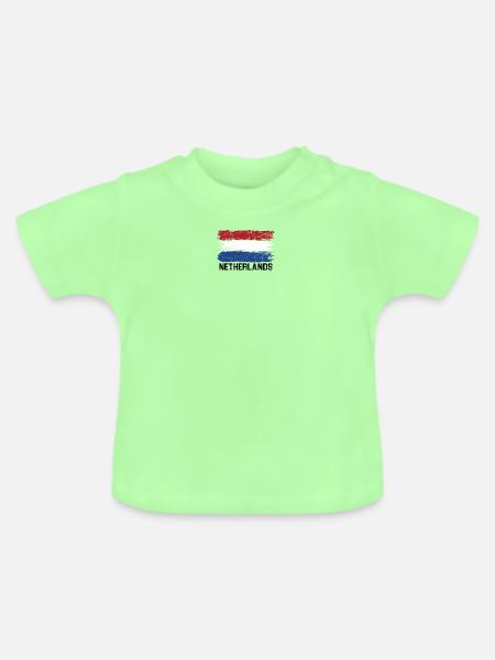 Pinselstrich-Trikolore-Flagge - Baby Bio-T-Shirt mit Rundhals - Mintgrün