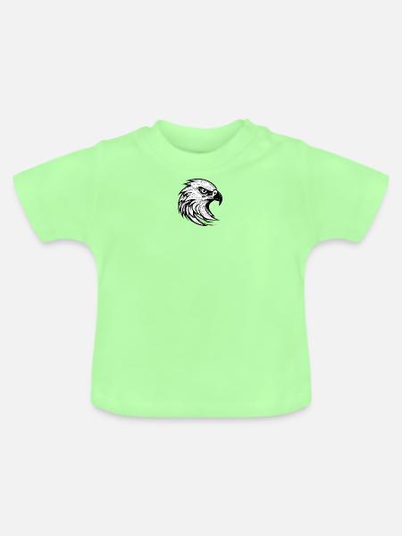 Detaillierte Adlerkopf-Illustration - Baby Bio-T-Shirt mit Rundhals - Mintgrün
