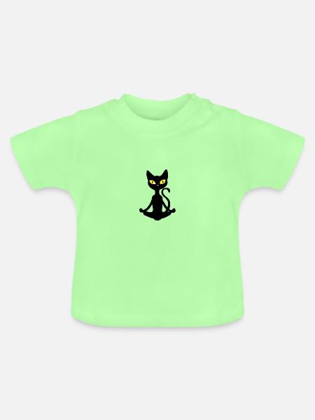 Katze Yoga Haustier - Baby Bio-T-Shirt mit Rundhals - Mintgrün
