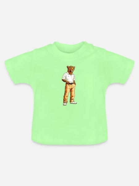 Leoparden Fans - Baby Bio-T-Shirt mit Rundhals - Mintgrün