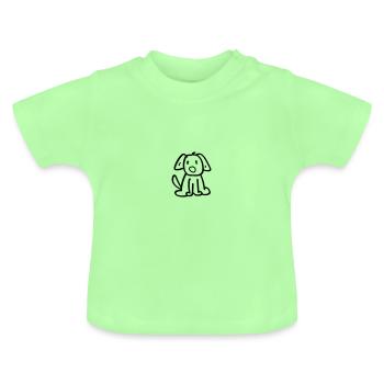 Chien - graphique vectoriel = couleur du motif changeante - T-shirt bio col rond Bébé - vert menthe - Devant
