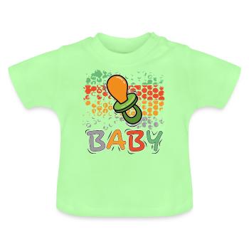 Baby Nuckel Sprüche Niedlich Suck - Baby Bio-T-Shirt mit Rundhals - Mintgrün - Vorne