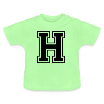 H - Baby Organic T-Shirt with Round Neck - mint green - Front