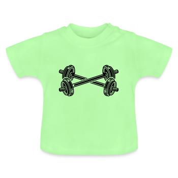 hanteln gewichte fitness - Baby Bio-T-Shirt mit Rundhals - Mintgrün - Vorne