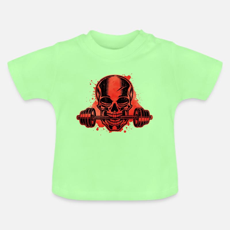 crâne d'haltère - T-shirt bio col rond Bébé - vert menthe