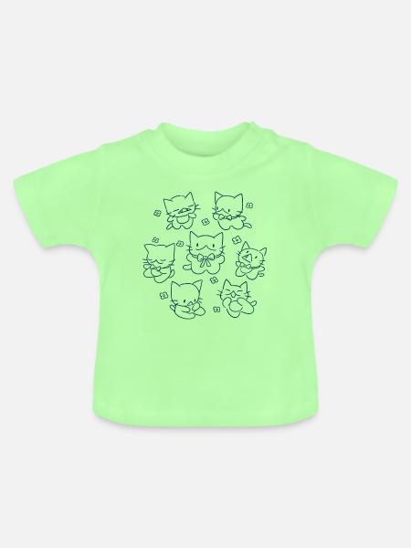 Ein Haufen Katzen - Baby Bio-T-Shirt mit Rundhals - Mintgrün