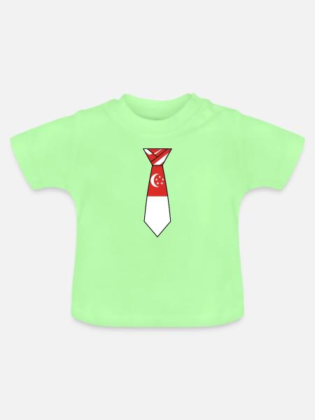 Singapore Tie – Flaggendesign - Baby Bio-T-Shirt mit Rundhals - Mintgrün