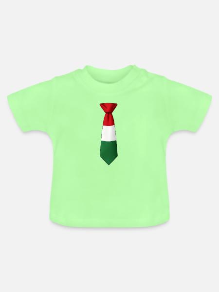 Ungarn-Flagge an der Krawatte - Baby Bio-T-Shirt mit Rundhals - Mintgrün