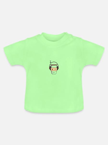 Zwinkern Kaffebecher Musik - Baby Bio-T-Shirt mit Rundhals - Mintgrün