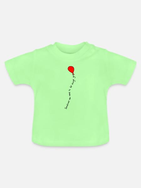 Ballon Spruch Loslassen - Baby Bio-T-Shirt mit Rundhals - Mintgrün