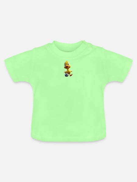 Duck Maskottchen Fußballkick - Baby Bio-T-Shirt mit Rundhals - Mintgrün
