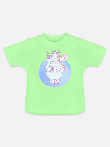 Nashorn einhorn - Baby Bio-T-Shirt mit Rundhals - Mintgrün