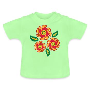 drei Blumensträuße - Baby Bio-T-Shirt mit Rundhals - Mintgrün - Vorne