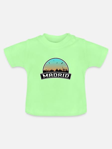 Madrid Spanien Skyline Spanisches Souvenir - Baby Bio-T-Shirt mit Rundhals - Mintgrün