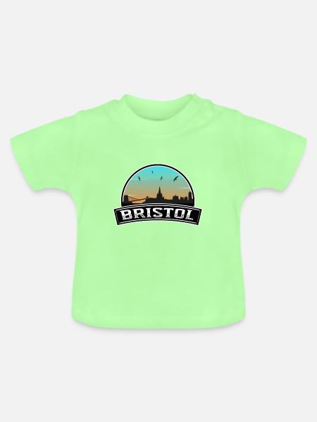 Bristol England Skyline Britisches Souvenir - Baby Bio-T-Shirt mit Rundhals - Mintgrün