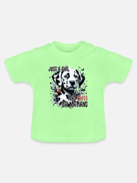 Mädchen liebt Dalmatiner Welpe Geschenk - Baby Bio-T-Shirt mit Rundhals - Mintgrün