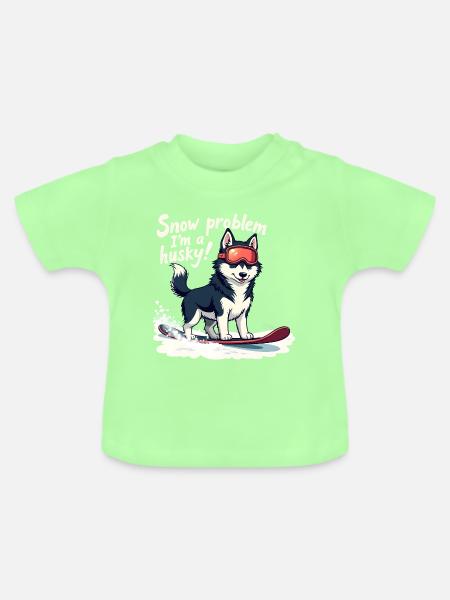 Kein Problem, ich bin ein Husky! - Baby Bio-T-Shirt mit Rundhals - Mintgrün
