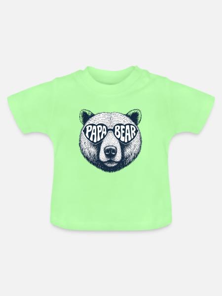 Ours Papa - Baby Bio-T-Shirt mit Rundhals - Mintgrün