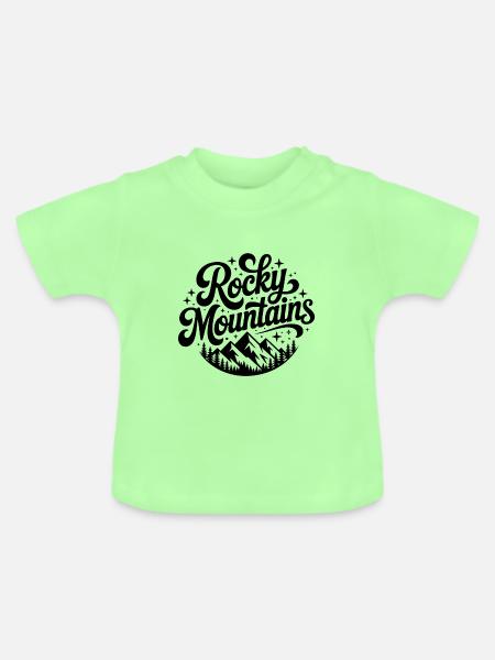 Rocky Mountains - Souvenir-Design - Baby Bio-T-Shirt mit Rundhals - Mintgrün