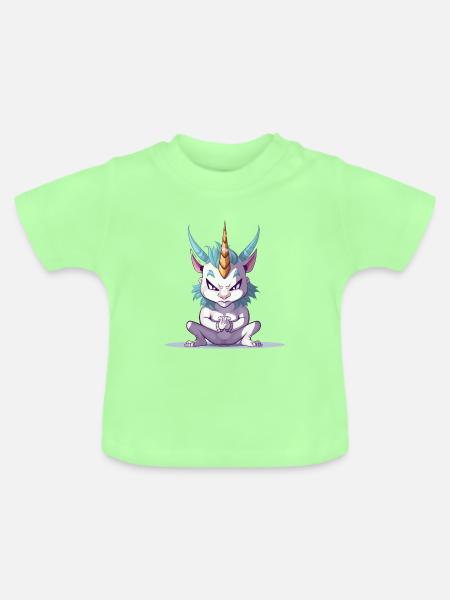 WütendesEinhorn - Baby Bio-T-Shirt mit Rundhals - Mintgrün